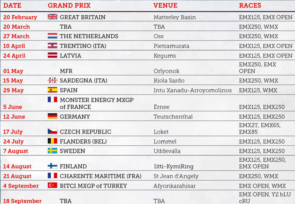 Mxgp 2022 Schedule Motocross European Championships:provisional Calendars